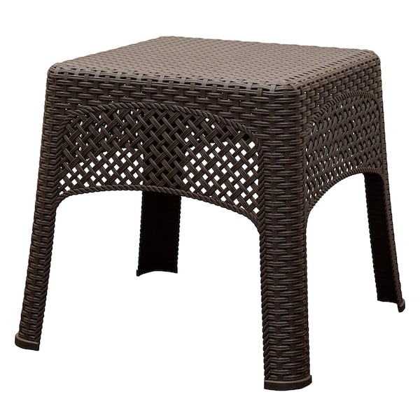Adams Mfg Adams Earth Brown Square Resin Woven Side Table 8071-60-3731 - main